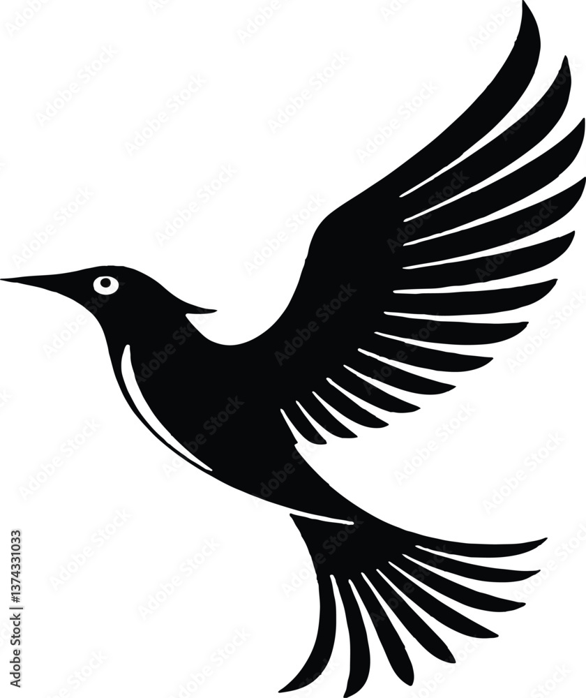 Obraz premium Small birds silhouette vector