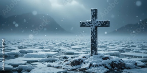  Snowy Cross The cross dusted with snow reflecting that even in bleakness grace can be found.