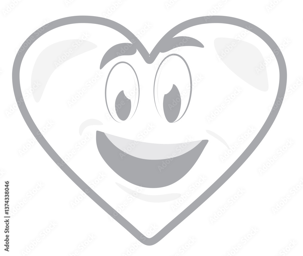 Naklejka premium Heart character icon. vector illustration