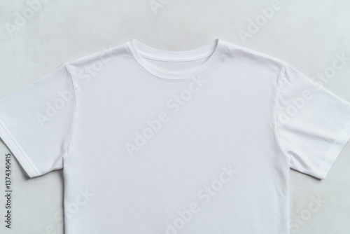 Wallpaper Mural close-up of blank t-shirt laid flat on smooth surface with ample copy space extending around garment Torontodigital.ca