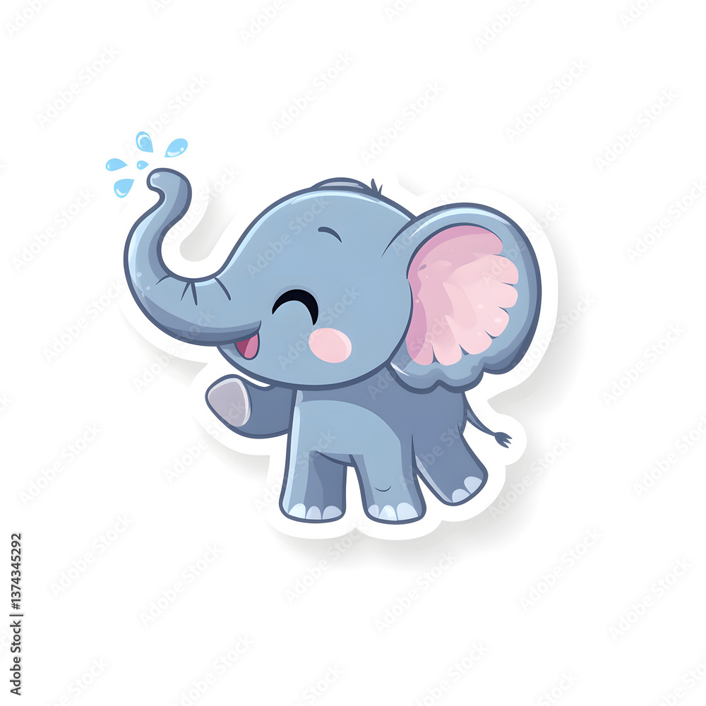 Fototapeta premium Cute Cartoon Elephant