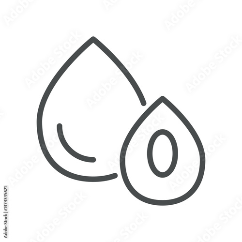 Blood Type O Icon. Simple Line Illustration of Blood Drops Representing O Group, Used for Transfusion, Medical Testing, and Blood Typing. Perfect for Healthcare and Diagnostics
