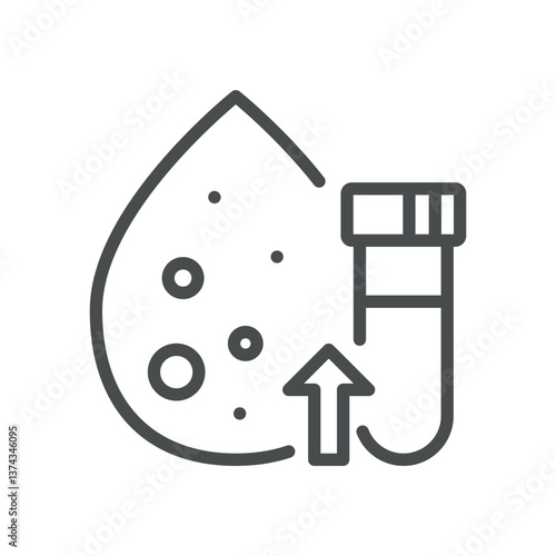 High Cholesterol Icon. Thin Line Illustration of Elevated Lipid Levels and Cholesterol Analysis, Emphasizing Cardiovascular Risk and Metabolic Health for Diagnostic Purposes
