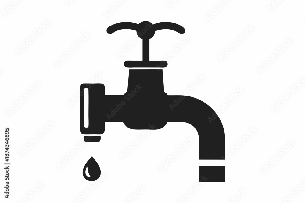 faucet with a drop of water faucet with a drop of water