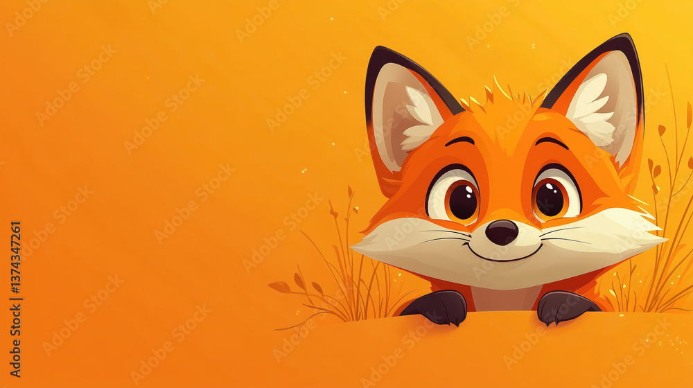Cute animated fox character with expressive eyes