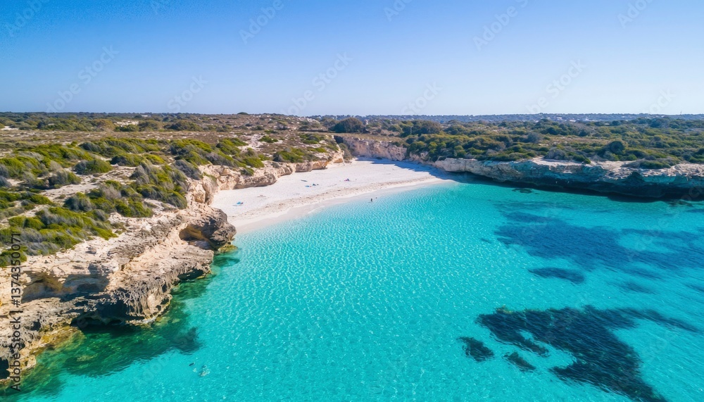 Obraz premium Pristine beach cove, turquoise water
