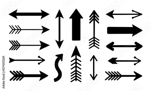 Vintage classic silhouette arrows set of 