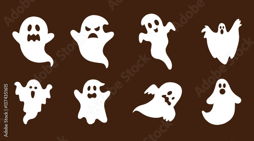 Cute Ghost Clipart Collection: Adorable Halloween Spirits