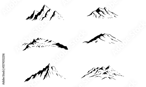 A silhouette Mountain set collection