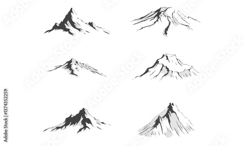 A silhouette Mountain set collection