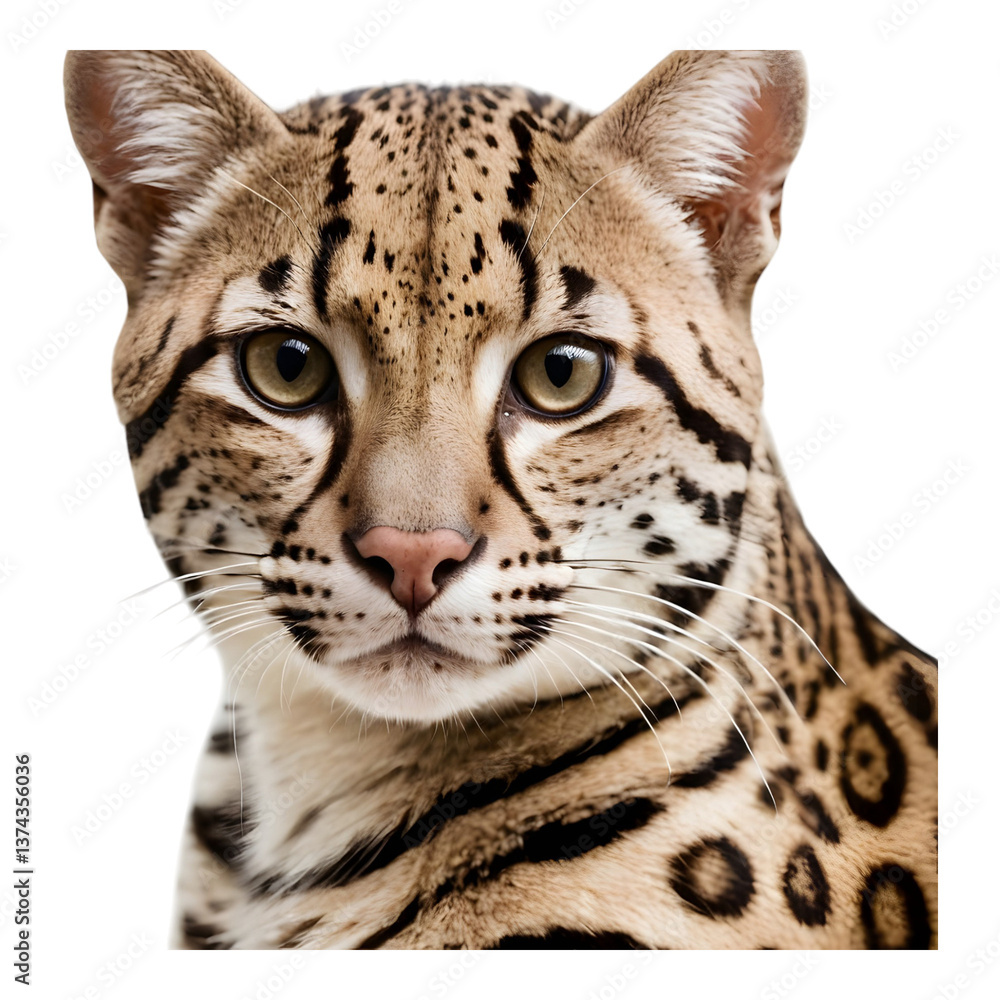 Obraz premium Close-up of a Beautiful Ocelot's Face