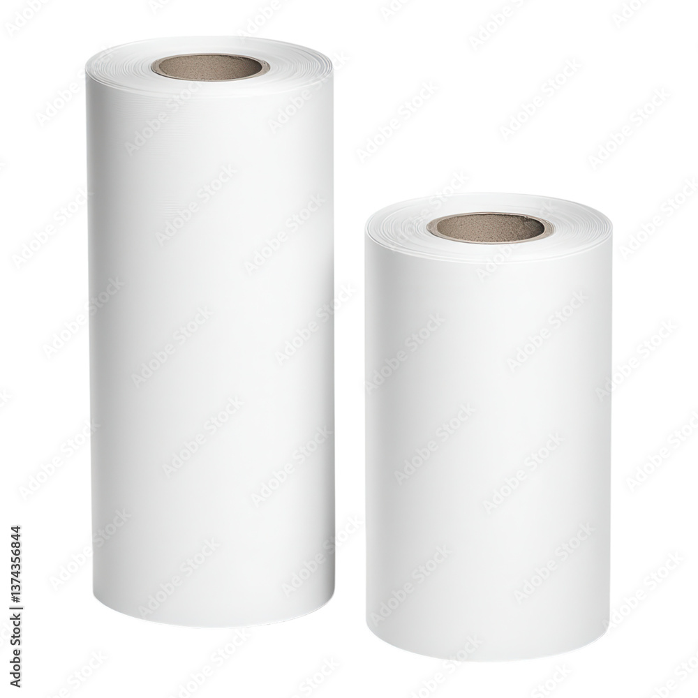 Two Rolls of Blank White Paper Ready for Printing or Crafting Projects Perfect for Office Supplies or Artistic Endeavors Two Rolls of Blank White Paper Ready for Printing or Crafting Projects Perfect for Office Supplies or Artistic Endeavors