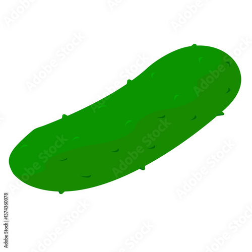 A fresh green cucumber with smooth skin and crisp texture, showcasing its natural appearance