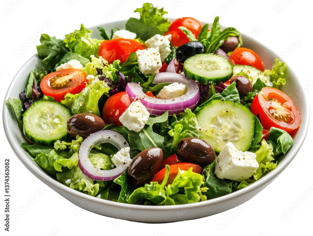 Isolated Greek Salad in a Bowl Isolated Greek Salad in a Bowl