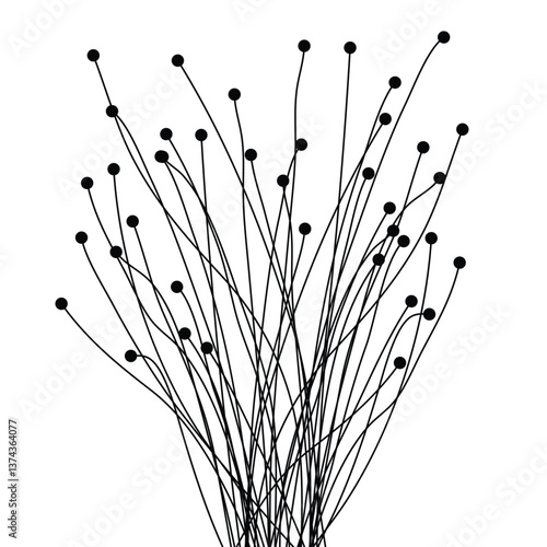 A detailed vector design of branchy fungus mycorrhiza highlights its complex network, symbolizing the hidden underground connections that sustain plant life in nature.


