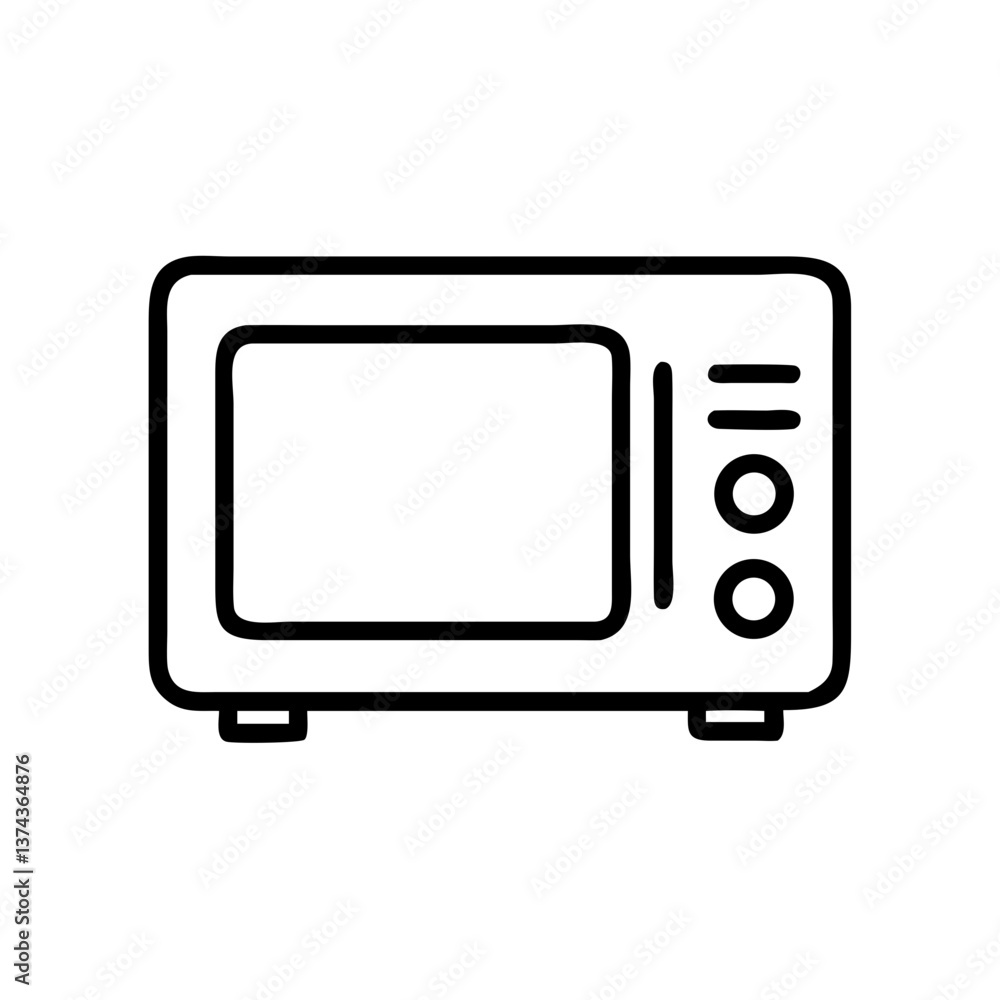 Line Art Microwave Icon in Minimalist Design Line Art Microwave Icon in Minimalist Design
