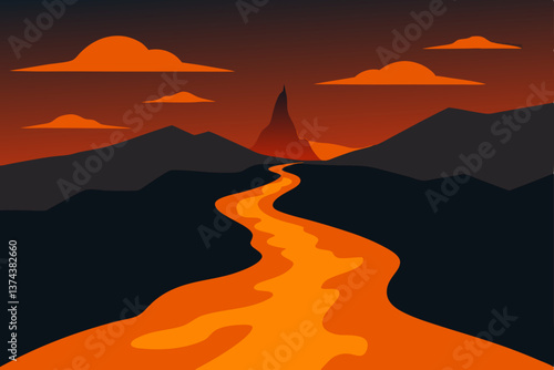 sunset in the mountains