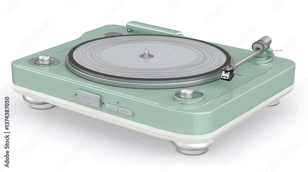 Isolated Turntable on White Background. Use Vinyl Records, Sound, Nostalgia Isolated Turntable on White Background. Use Vinyl Records, Sound, Nostalgia