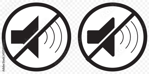 Speaker off icon vector. Volume off illustration sign. Loudspeaker off symbol or logo on Transparent Background. EPS 10.