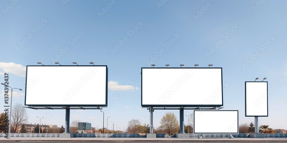 Obraz premium Modern Billboard Mockup Design Template for Digital Marketing