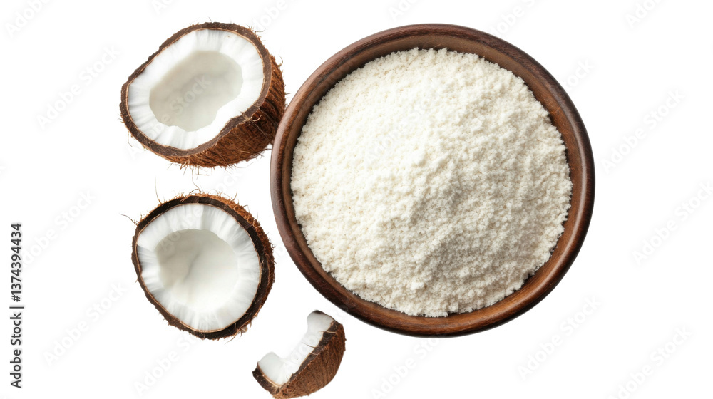 coconut and paste on white background coconut and paste on white background