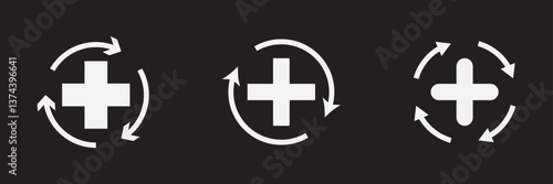 Recovery icon black white vector outline