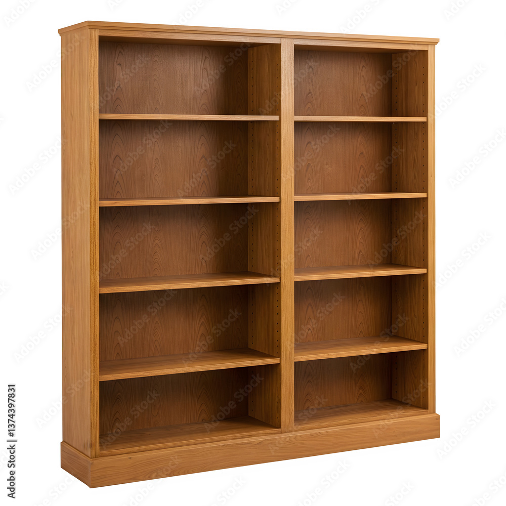 empty wooden book shelves isolated on transparent background empty wooden book shelves isolated on transparent background