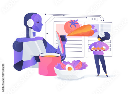 AI Assistive Cooking Devices abstract concept vector illustration.