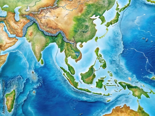 Indian Ocean Map, World Map, Geographic, Ocean, Globe, Navigation, Travel, Exploration