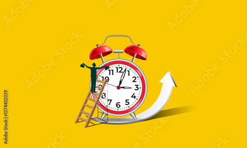 Time flies very fast, and you need to make the right business decision. Vector image