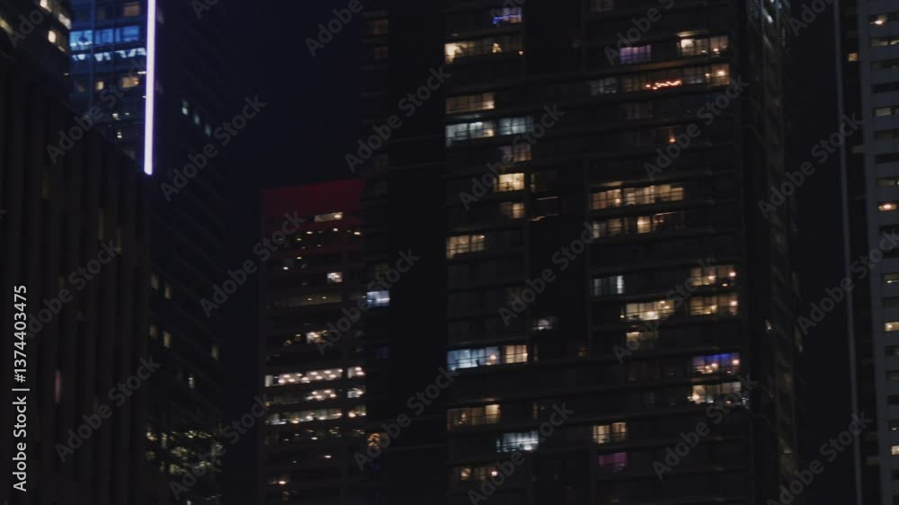 custom made wallpaper toronto digitalToronto Downtown At Night, With Office Skyscrapers Shining Brightly. The Lights In The Office Buildings Reflect The City Dynamic Economy And Thriving Business Environment.