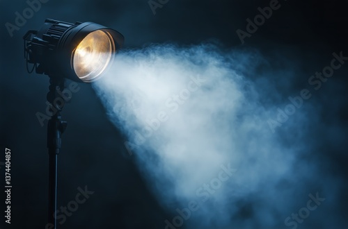 Creative Lighting Setup With Spotlight and Fog in a Studio Environment for Ar...