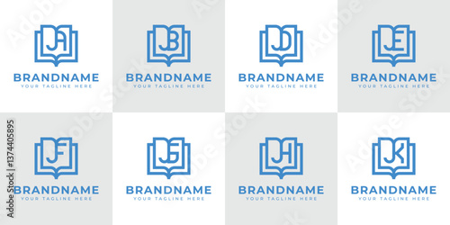 Letters JA JB JD JE JF JG JH JK Book Logo, symbolizing knowledge, education, and growth