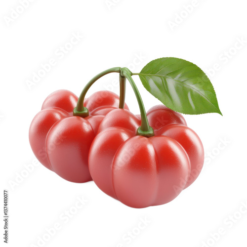 3D icon of Acerola cherry isolated on transparency background