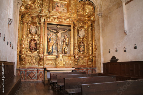 Obraz na płótnie royal monastery (santa maria la real de las huelgas) near burgos in spain w salonie