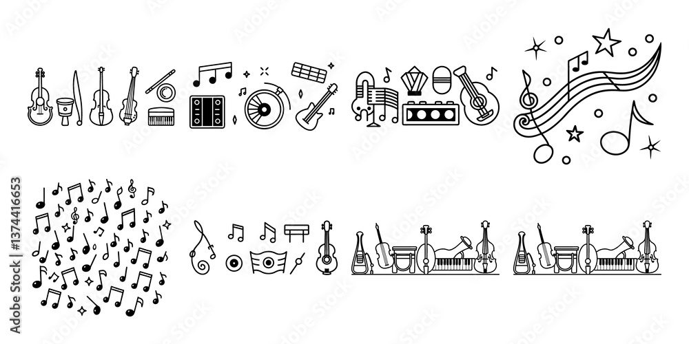 Obraz premium music notes background