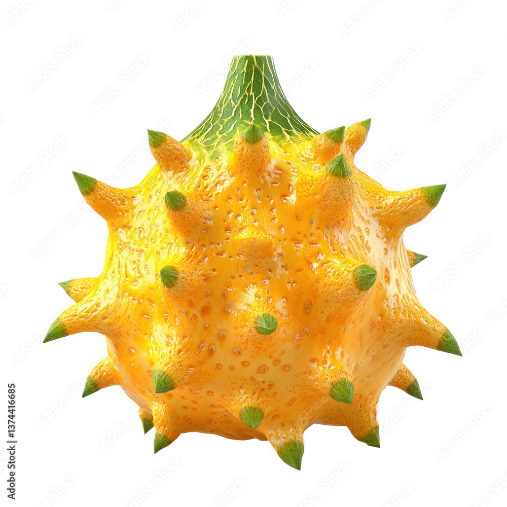 3D icon of Horned melon (kiwano) isolated on transparency background 3D icon of Horned melon (kiwano) isolated on transparency background