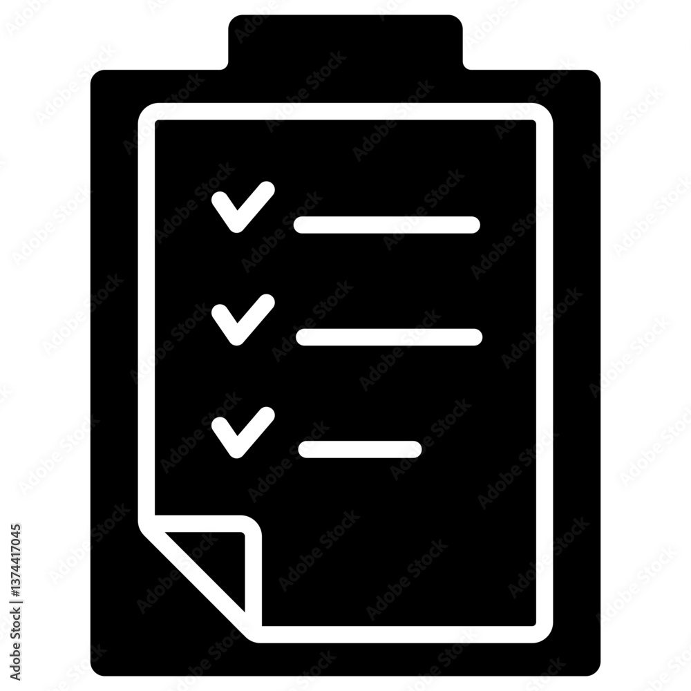 Checklist Glyph Icon Checklist Glyph Icon
