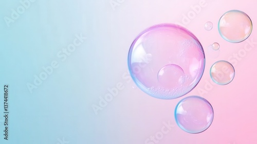 Wallpaper Mural Soap bubbles floating on a a gradient background, colorful creating dreamy and playful atmosphere Torontodigital.ca