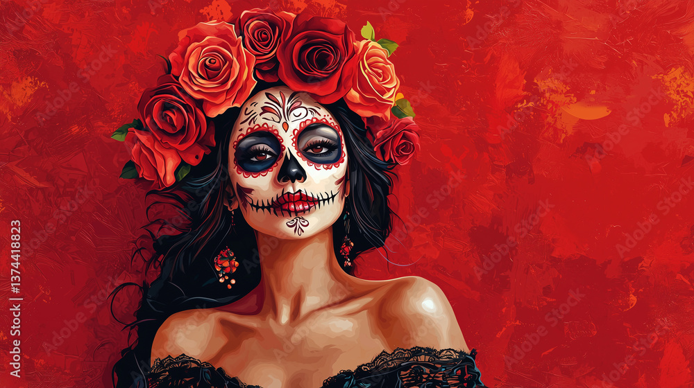 Obraz premium woman in red mask