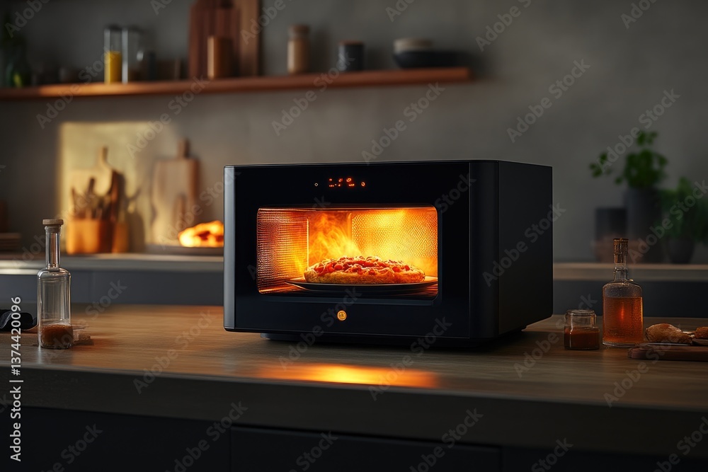Modern Microwave Design with Spinning Food Plate Modern Microwave Design with Spinning Food Plate