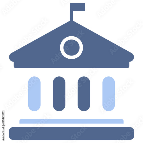Institution Flat Blue Icon