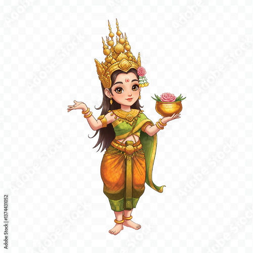the girl in a traditional costume