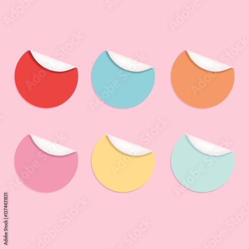 Abstract Colorful Round Stickers for Merchandising and Mockups