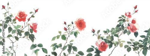 Wallpaper Mural red poppies on white background Torontodigital.ca