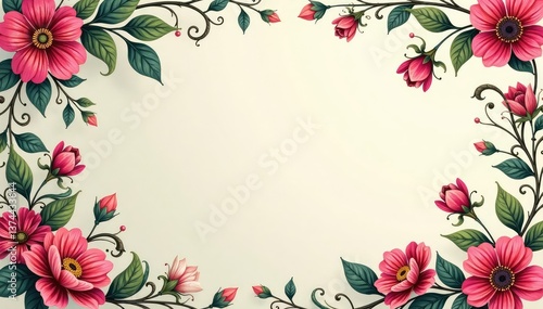 Intricate floral damask, elegant swirls and vines, leaves, pattern