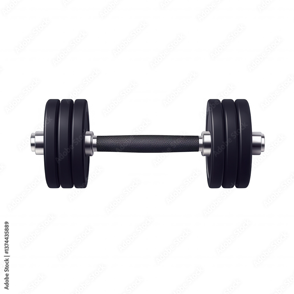 Naklejka premium Strength training exercise dumbbell gym environment fitness equipment indoor space close-up view weightlifting concept for health