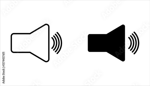 Sound volume icon set, vector illustration on a white background.