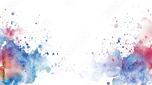Watercolor border isolated on white, copy space, artistic background . High quality photo