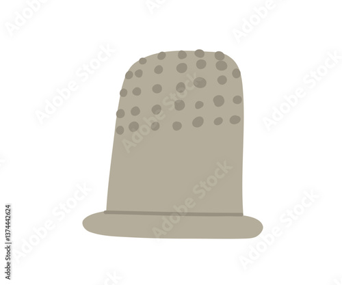 A classic metal thimble used for sewing and tailoring. Suitable for crafting, needlework, and fashion industry designs
